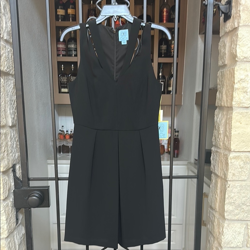 Black Sleeveless Dress with cut outs around the neck. NWT
